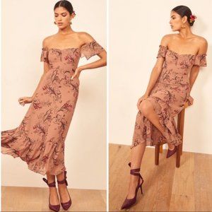 NWOT Reformation Butterfly Cecille Floral Dress 8